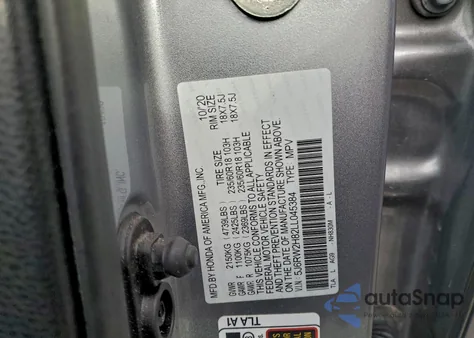 2020 Honda Cr-V Exl from USA, damaged, VIN 5J6RW2H82LL045384
